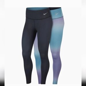 Nike Black and Blue Gradient Leggings